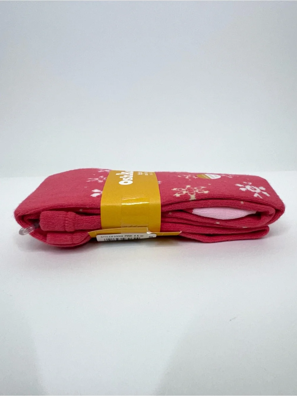 OshKosh B’Gosh Snowflake Printed Pink Tights W/ Seamless Comfort Toe Size 8+ Nwt